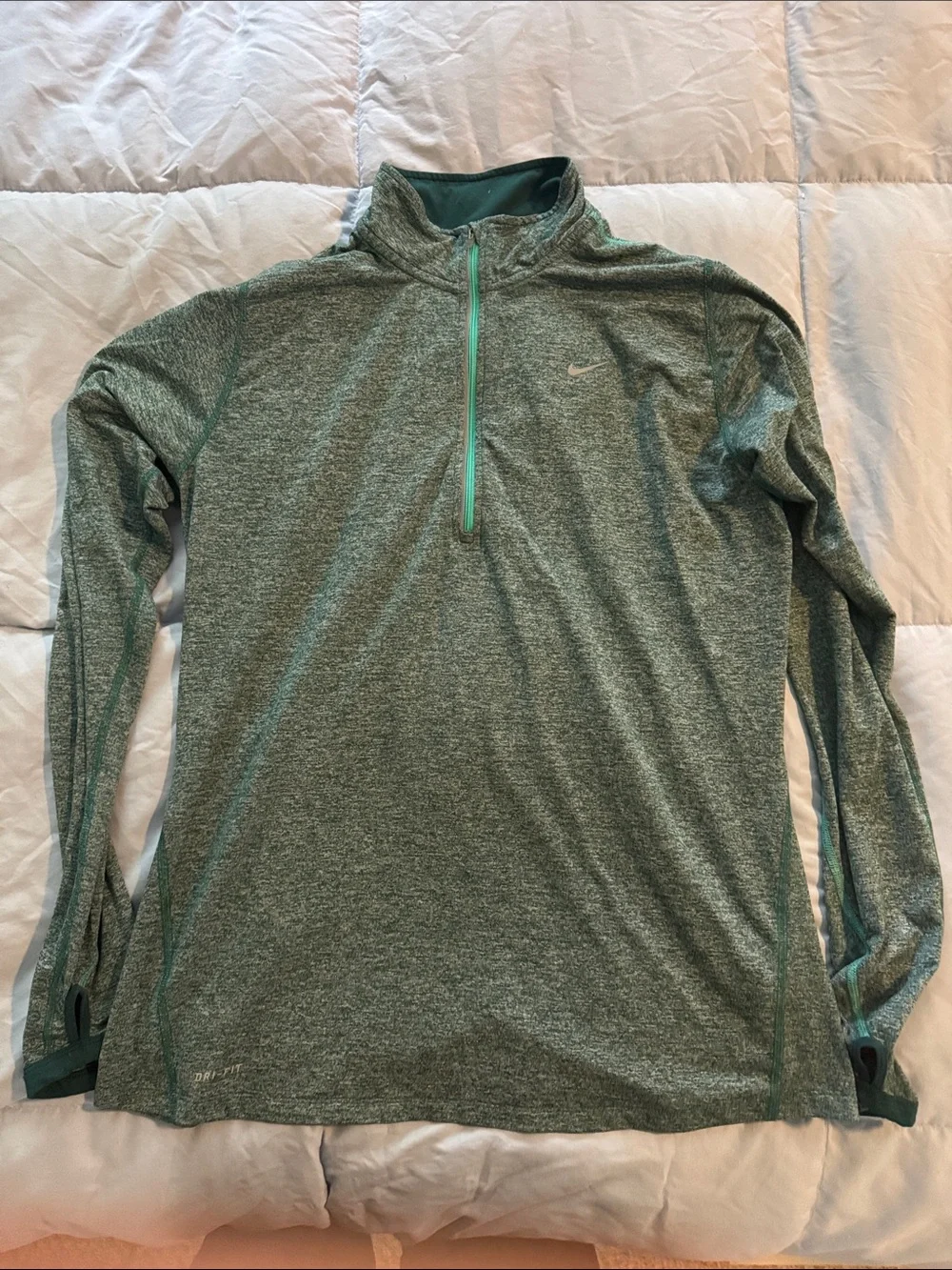 Nike light green/teal Heathered Half-Zip Training Top